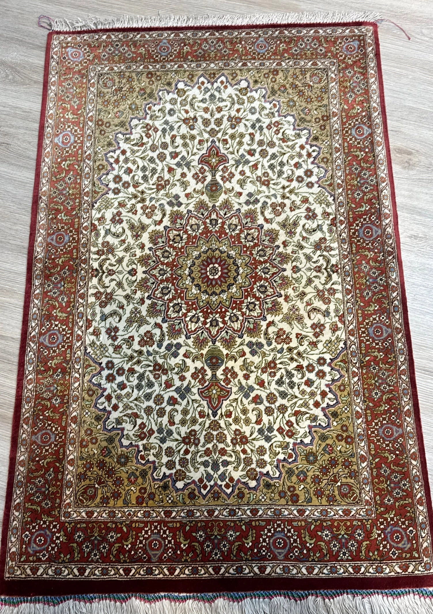 Silk Rug. Imperial Persian.
