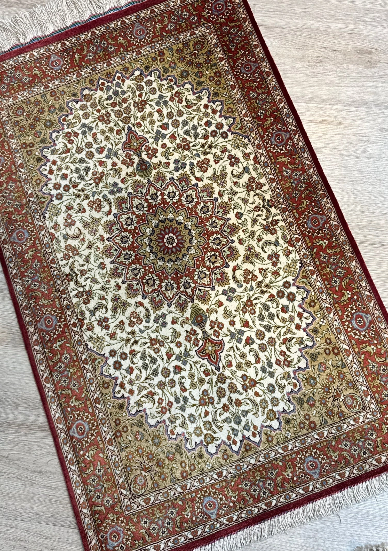 Silk Rug. Imperial Persian.