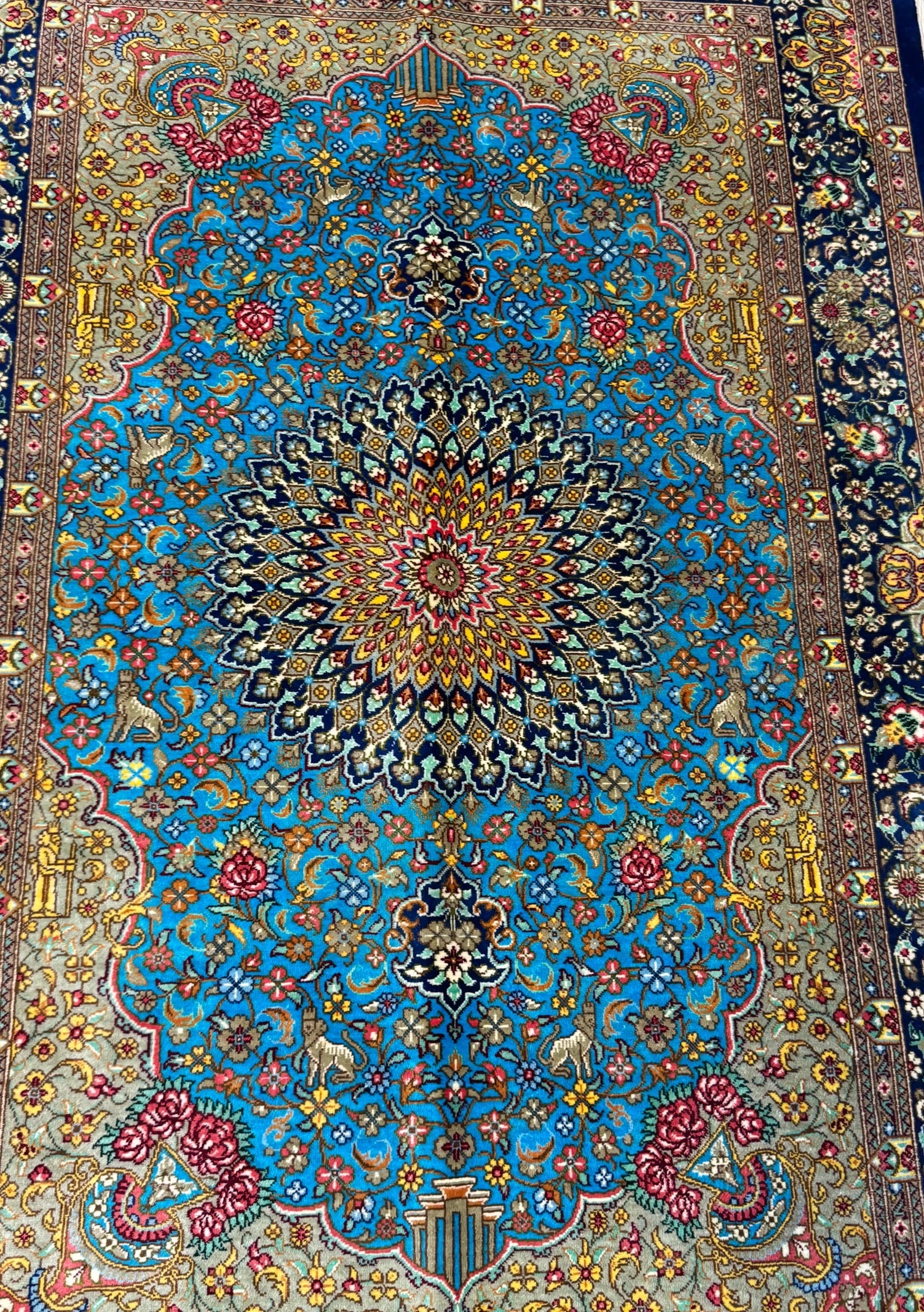 Silk Rug. Garden Bloom.